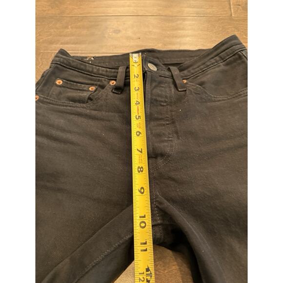 Levis 501 S Womens Black Denim Straight Leg BIG E Button Fly Jeans Size 24x28 - Picture 12 of 14